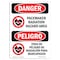 Signmission OSHA Sign, Pacemaker Radiation Hazard Area Bilingual, 7in X 5in Decal, 5" W, 7" H, Spanish OS-DS-D-57-VS-1520 - alternate 1